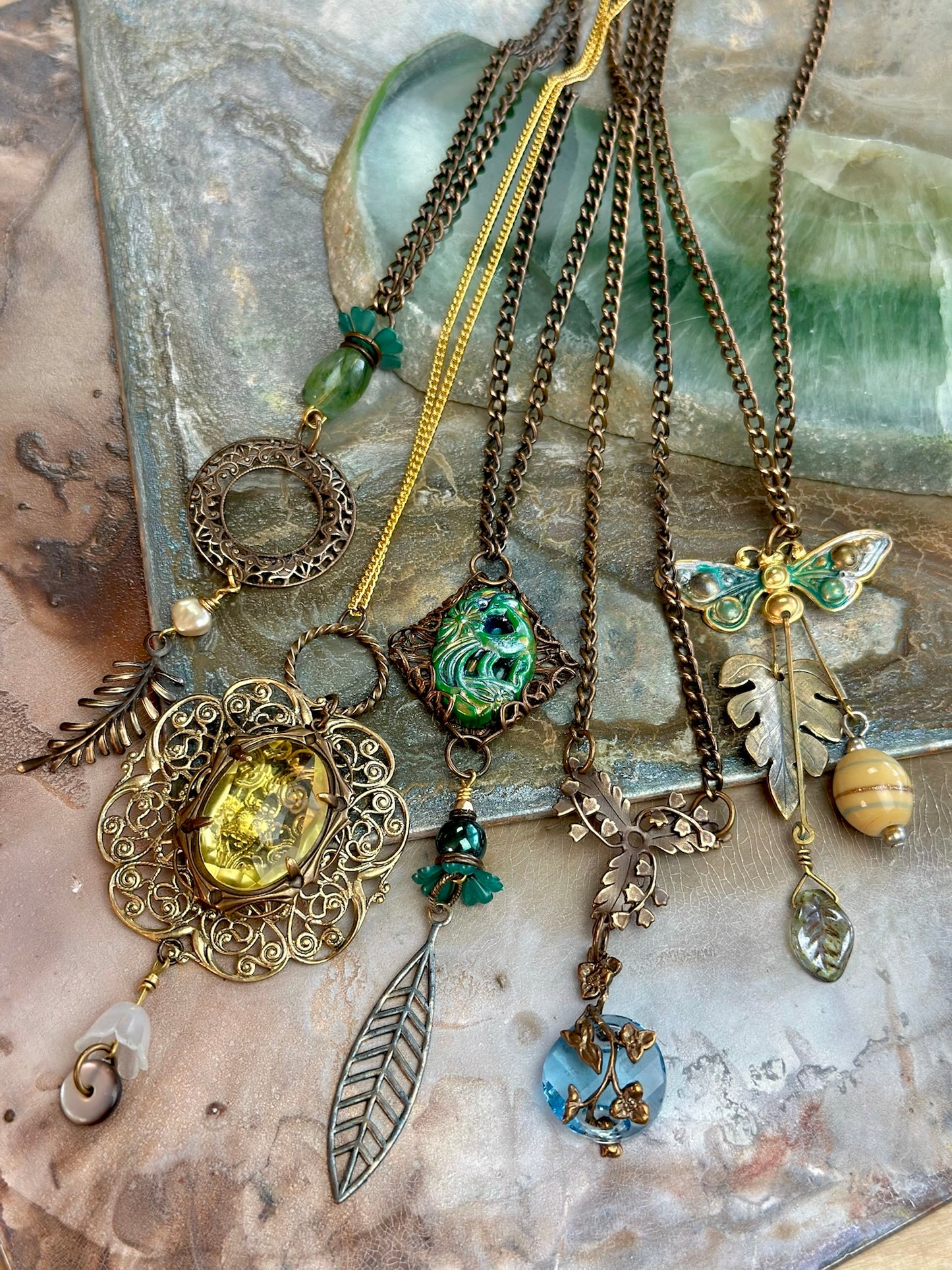 Fab 5 - White Lotus - ALL 5 Complete Necklace Kits - Vintaj Design - 4/30/2025 - Vintaj Live Shop