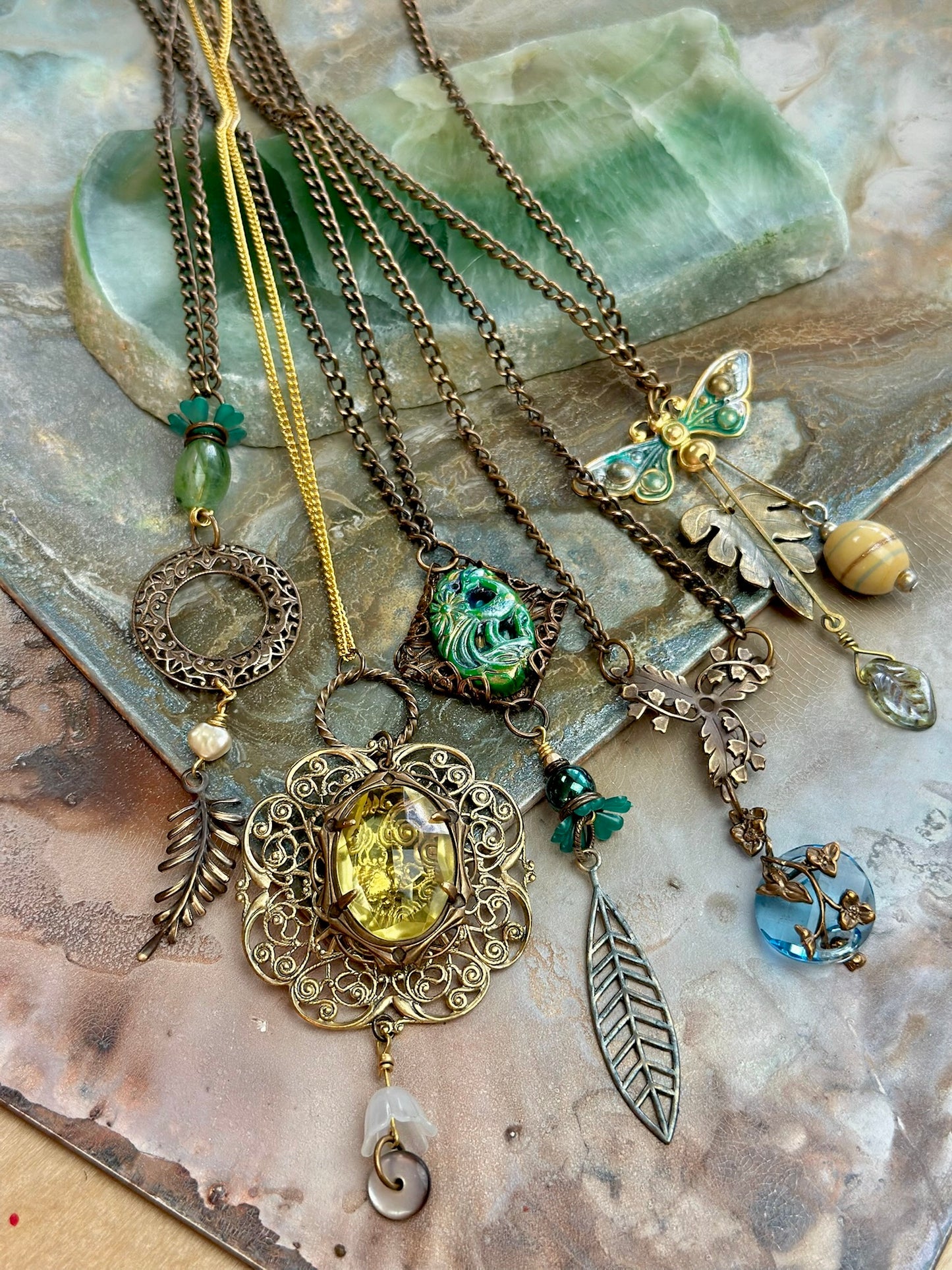 Fab 5 - White Lotus - ALL 5 Complete Necklace Kits - Vintaj Design - 4/30/2025 - Vintaj Live Shop