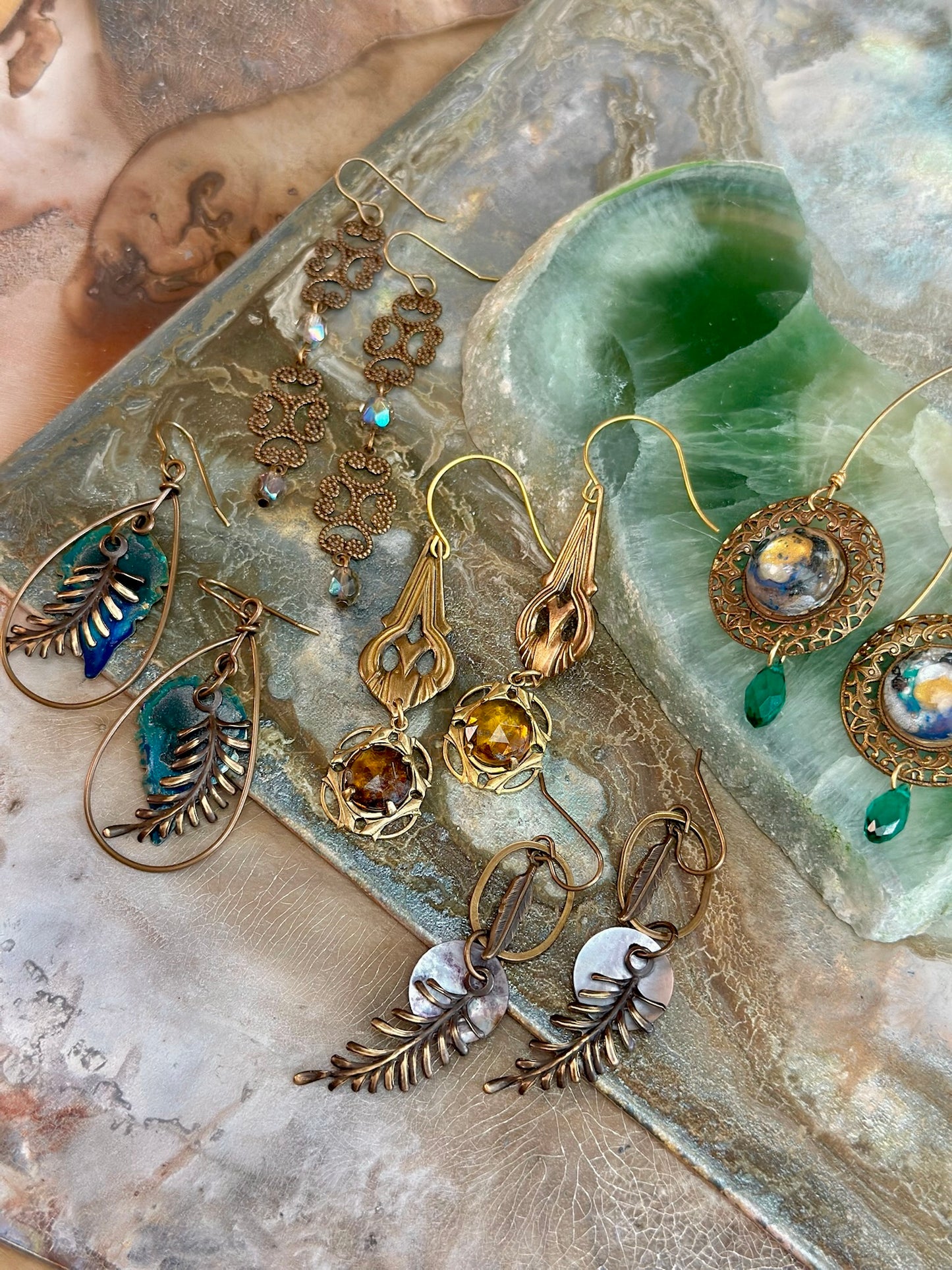 Fab 5 - White Lotus - ALL 5 Complete Earrings Kits - Vintaj Design - 4/30/2025 - Vintaj Live Shop