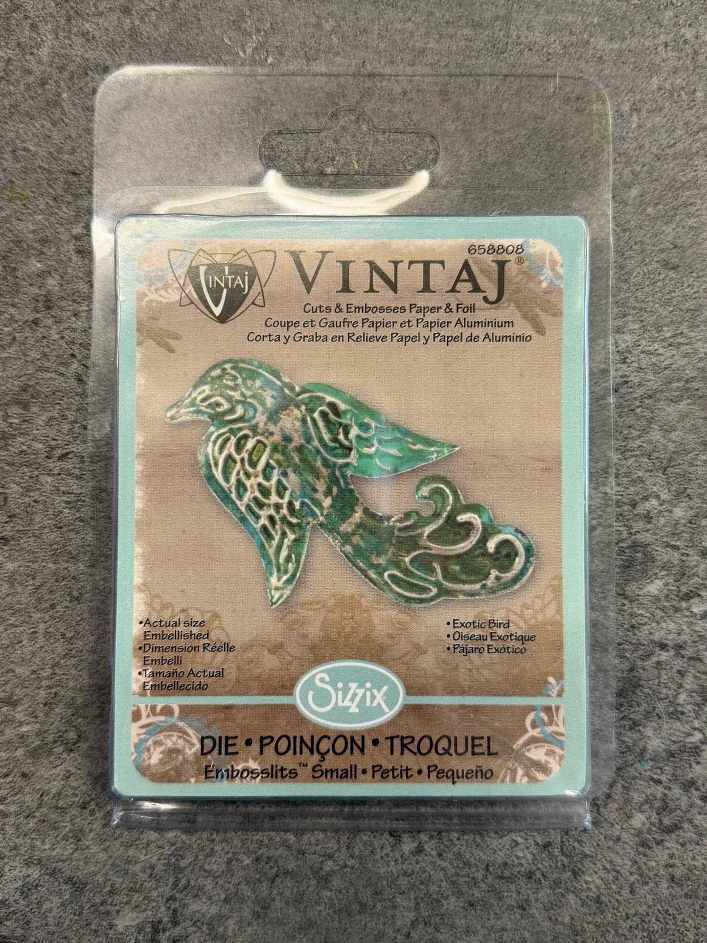 Deco Embosslits Die, Exotic Bird - 1pc - Vintaj Live Shop