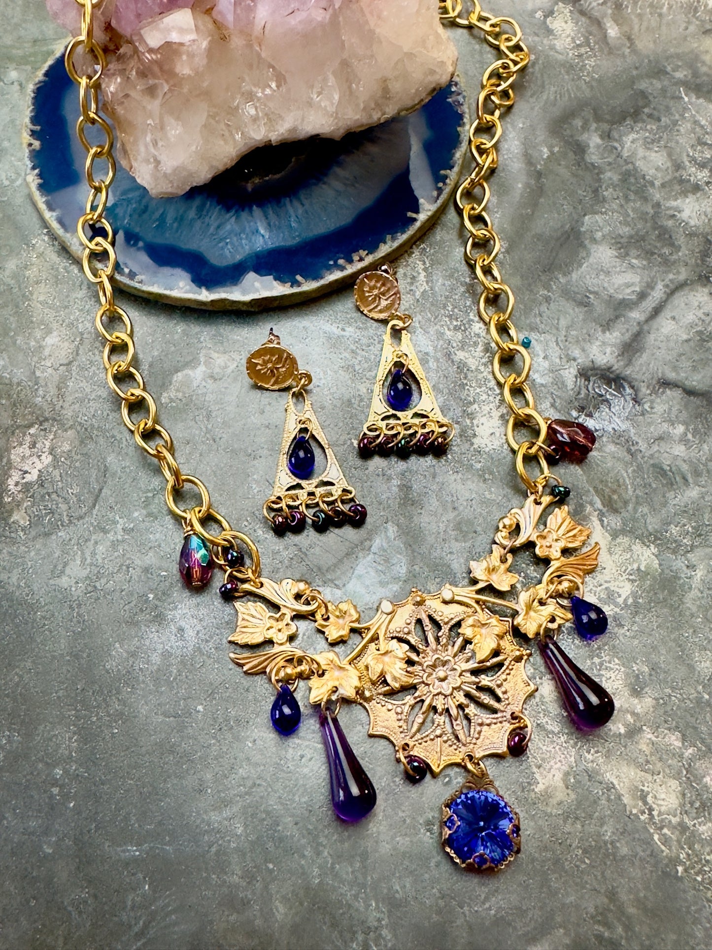 Lyra Descending Necklace Earring Kit - Vintaj Design - 1/15/25