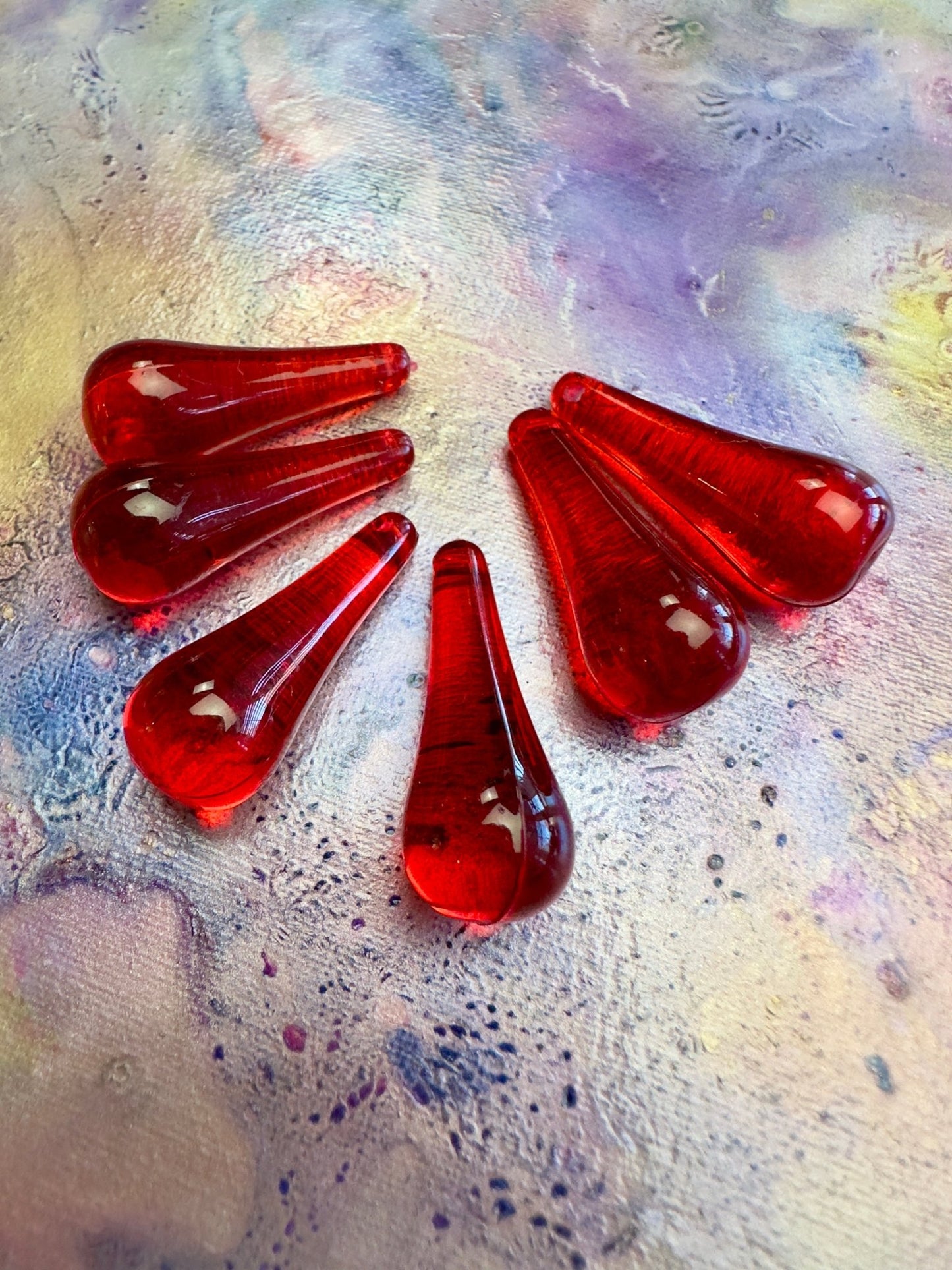 6 pcs, 25mm Red Lucite Drop - BULK UP - Vintaj Design - 1/22/25 - Vintaj Live Shop