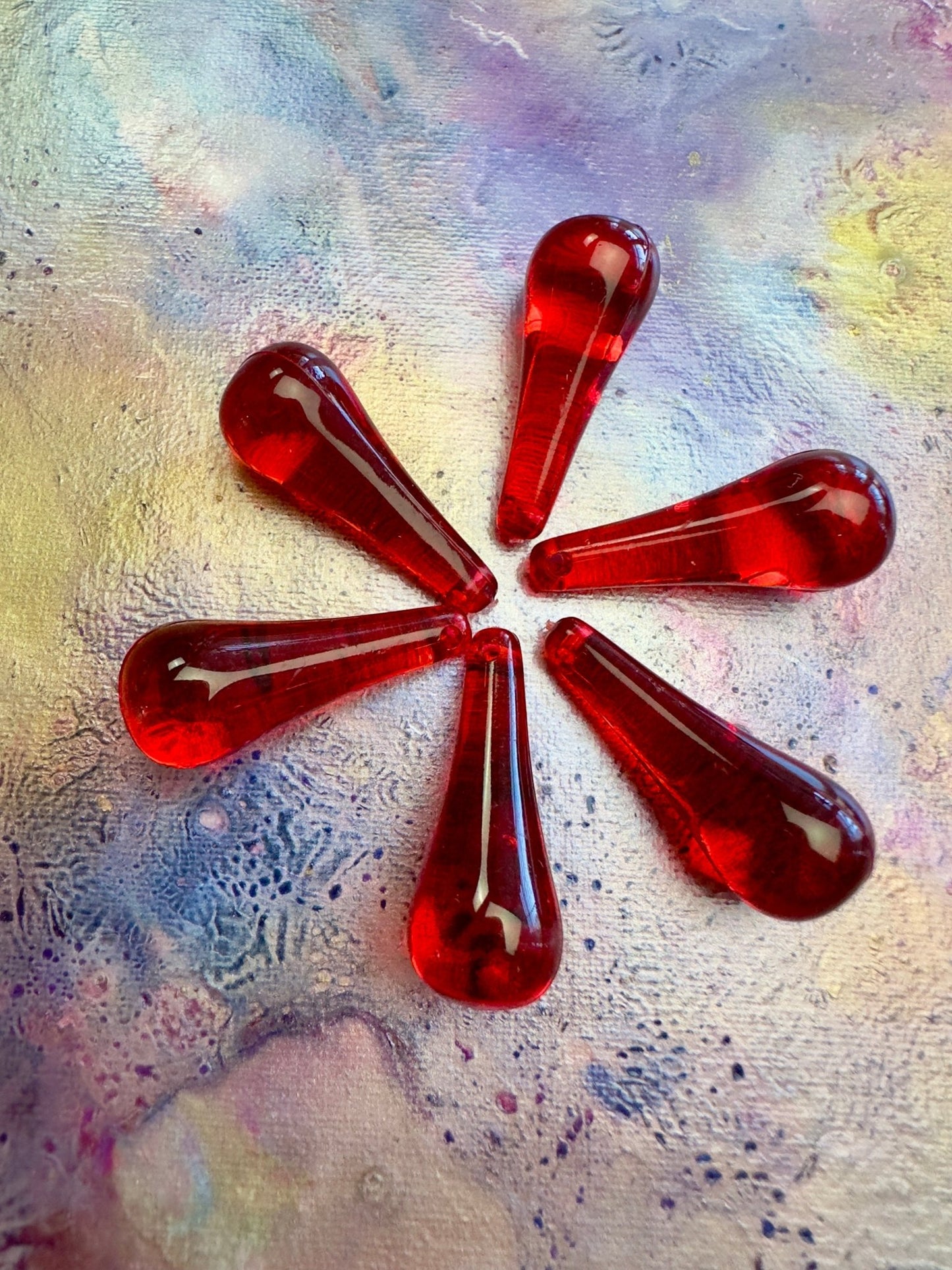 6 pcs, 25mm Red Lucite Drop - BULK UP - Vintaj Design - 1/22/25 - Vintaj Live Shop