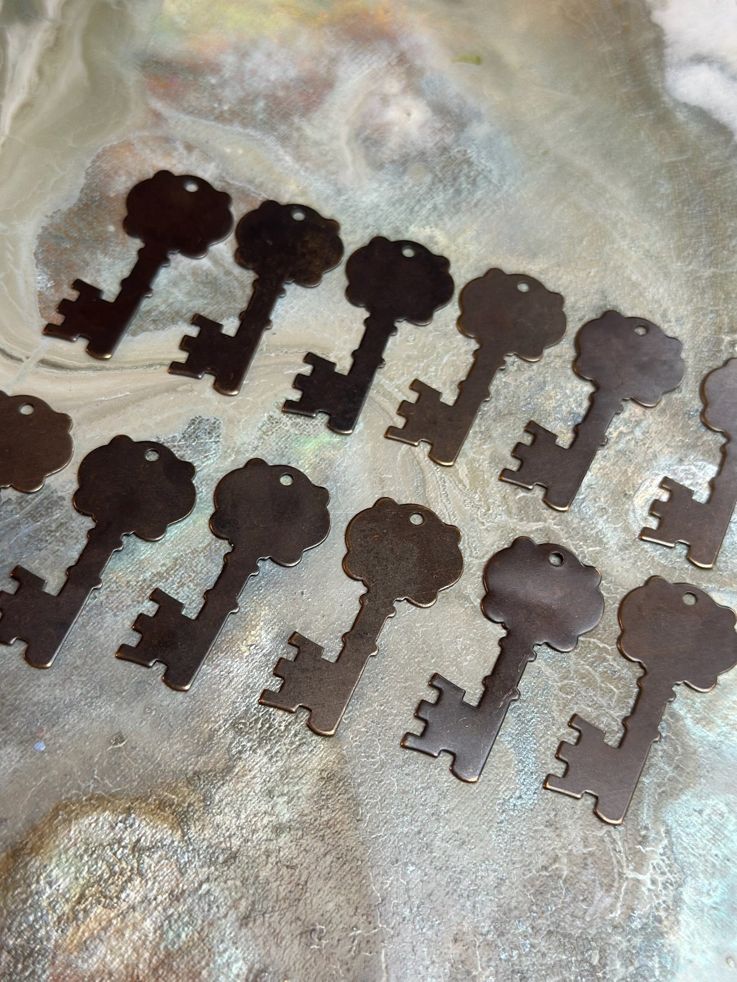 12 Pcs Fancy Key - BULK UP - Vintaj Design - 1/8/25