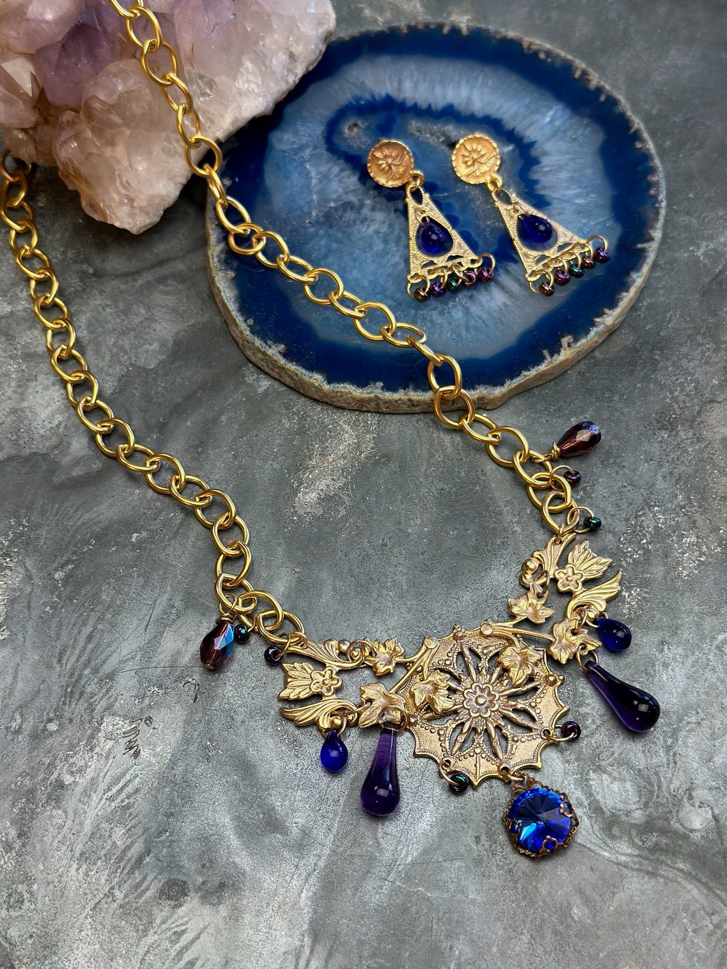 Lyra Descending Necklace Earring Kit - Vintaj Design - 1/15/25