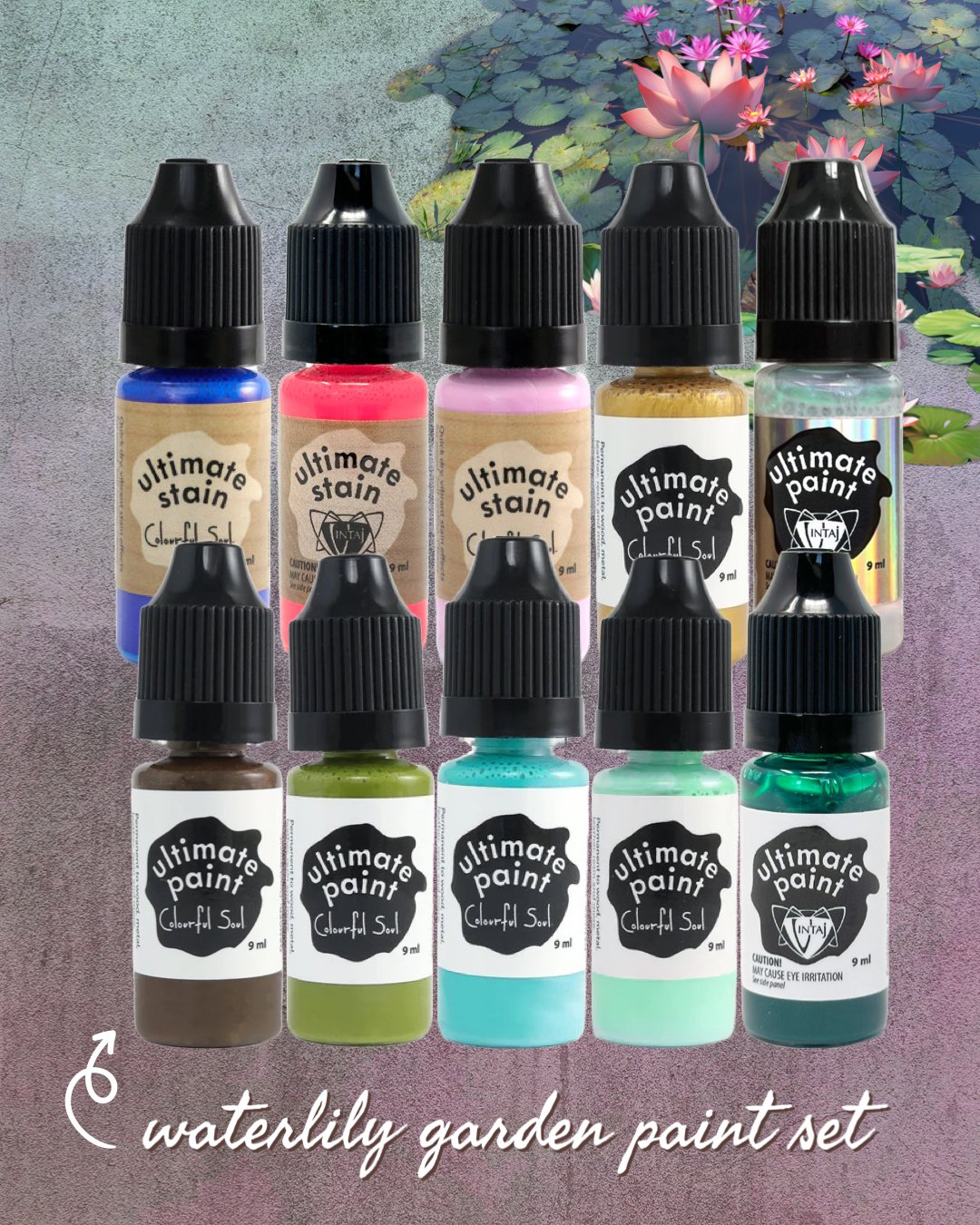 Vintaj LIVE Shop Warehouse - 2/21/24 - PS022 - Waterlily Garden Effects 10 Pc Paint Set - Vintaj Live Shop