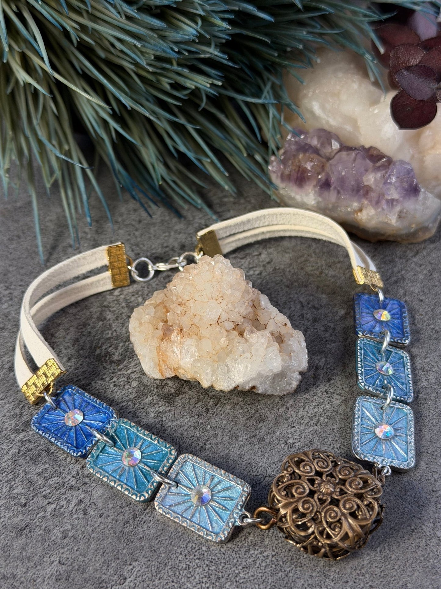 Crystal + Leather Pack - 15pcs - Vintaj Live Shop