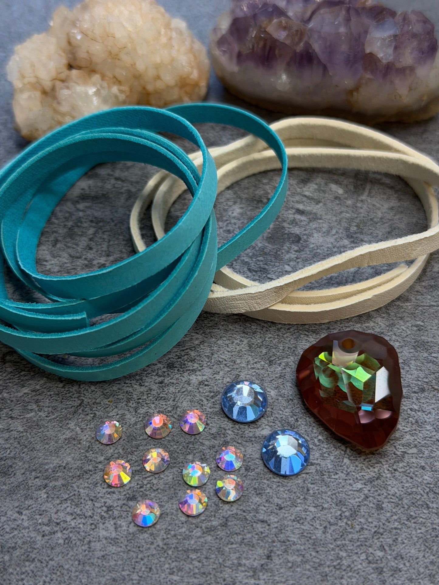 Crystal + Leather Pack - 15pcs - Vintaj Live Shop