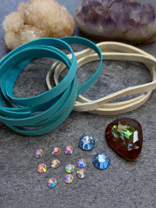 Crystal + Leather Pack - 15pcs - Vintaj Live Shop