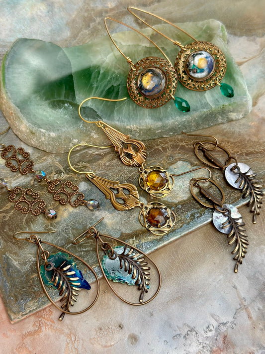 Fab 5 - White Lotus - ALL 5 Complete Earrings Kits - Vintaj Design - 4/30/2025 - Vintaj Live Shop