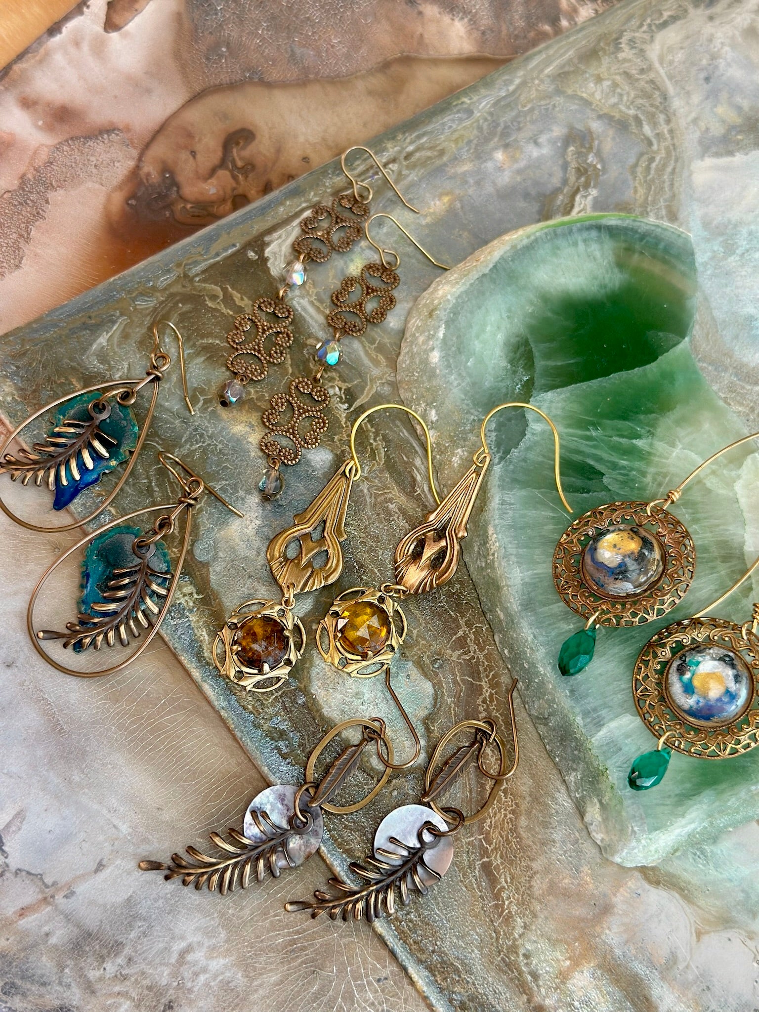 Fab 5 - White Lotus - ALL 5 Complete Earrings Kits - Vintaj Design - 4/30/2025 - Vintaj Live Shop