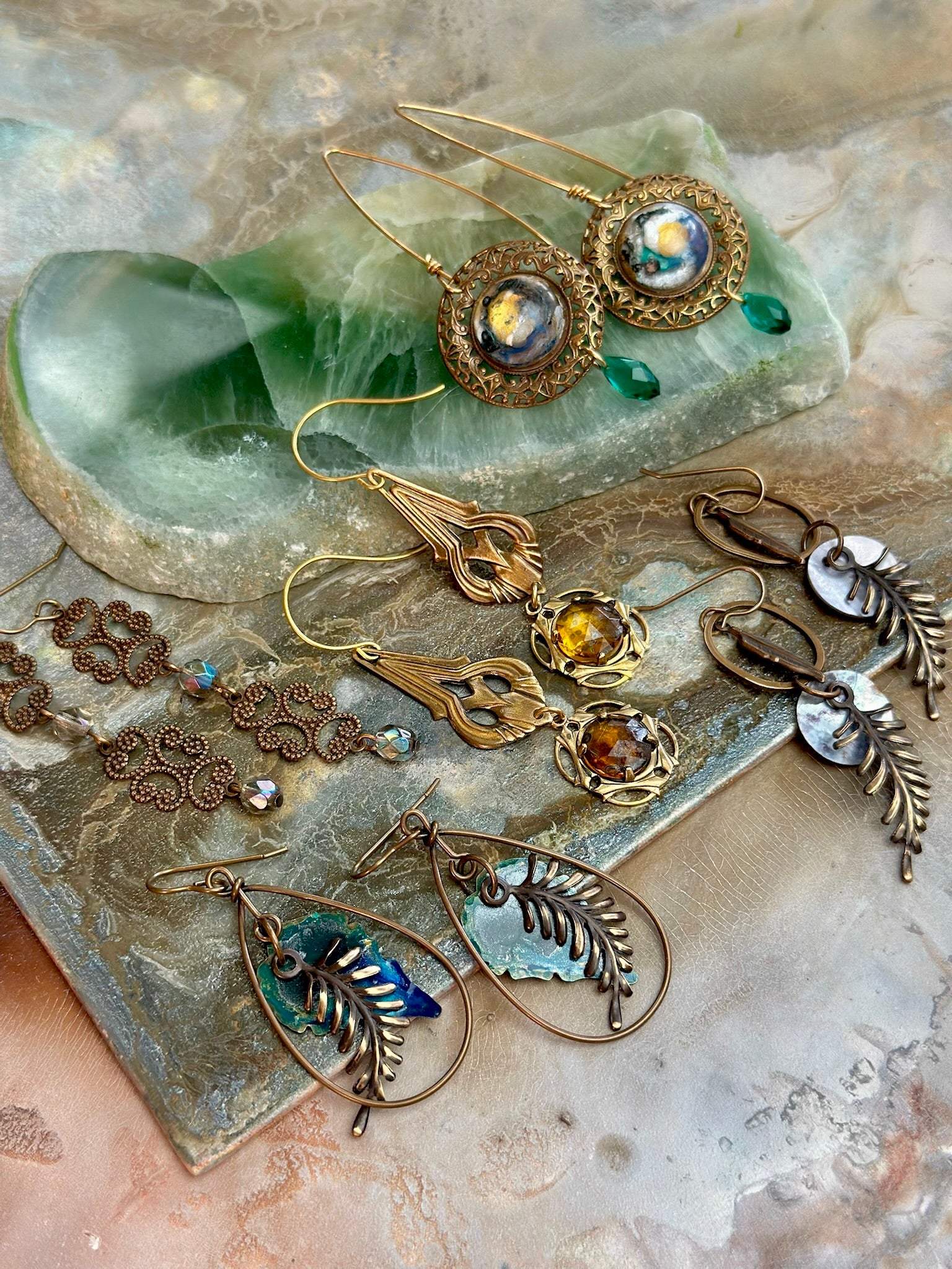 Fab 5 - White Lotus - ALL 5 Complete Earrings Kits - Vintaj Design - 4/30/2025 - Vintaj Live Shop