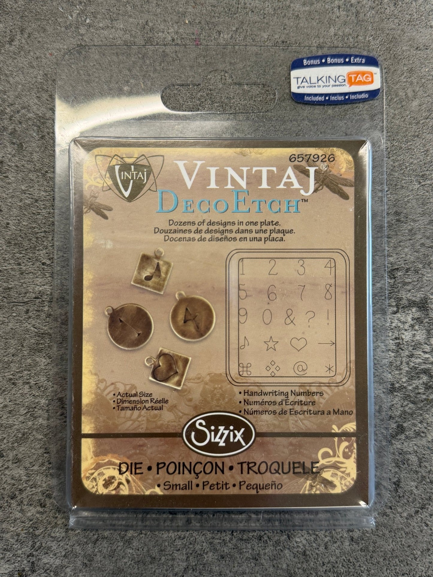 Deco Etch, Handwriting Numbers - 1pc - Vintaj Live Shop
