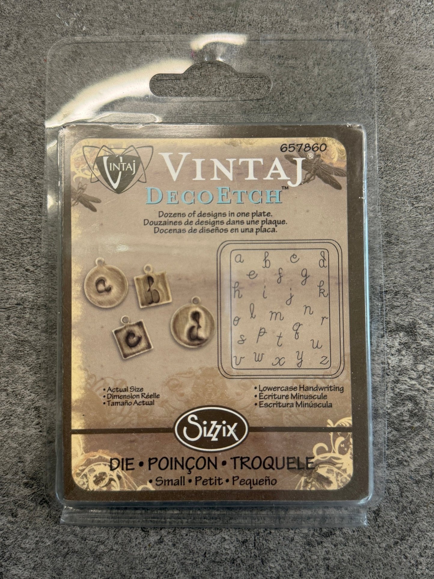 Deco Etch, Lowercase Handwriting - 1pc - Vintaj Live Shop