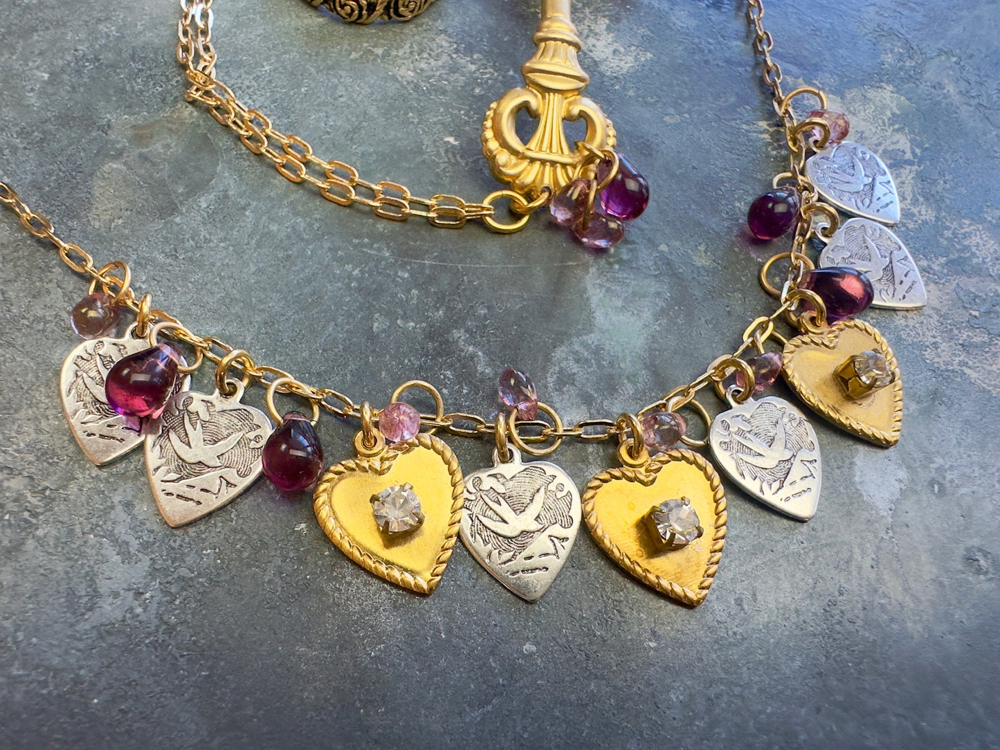 Charmed Hearts Necklace Bracelet Ring Kit - Vintaj Design - 1/22/25