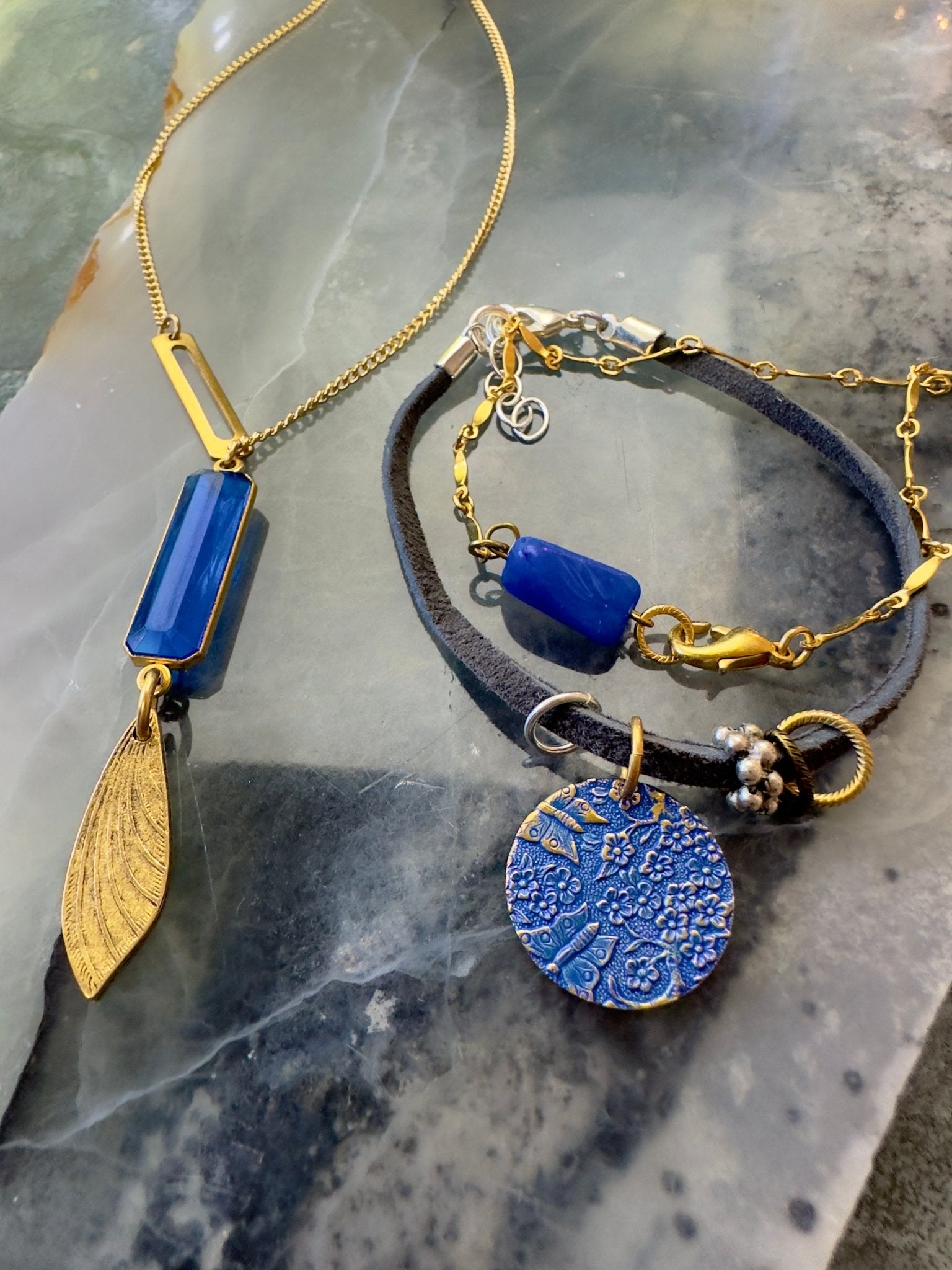 DAILY DIB!! Garden Blue Finished Jewelry Set - 6/6/24 - Vintaj Live Shop