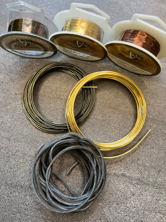 Leather & Wire Pack - 6pcs - WH - Vintaj Live Shop