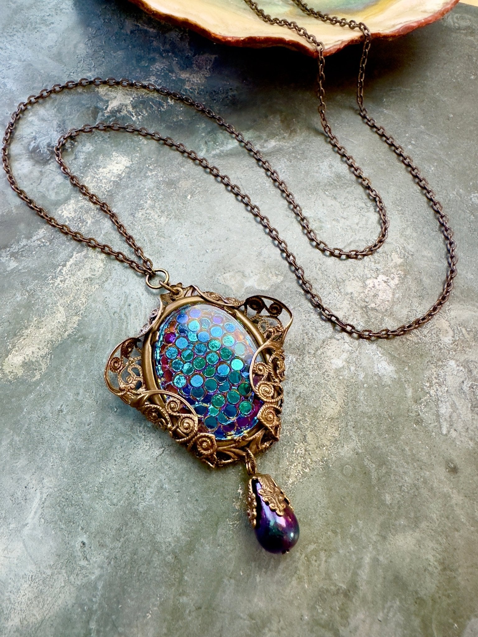 Mermaid Tale Necklace - Vintaj Vault - Finished Jewelry - Vintaj Design - 6/26/24 - Vintaj Live Shop