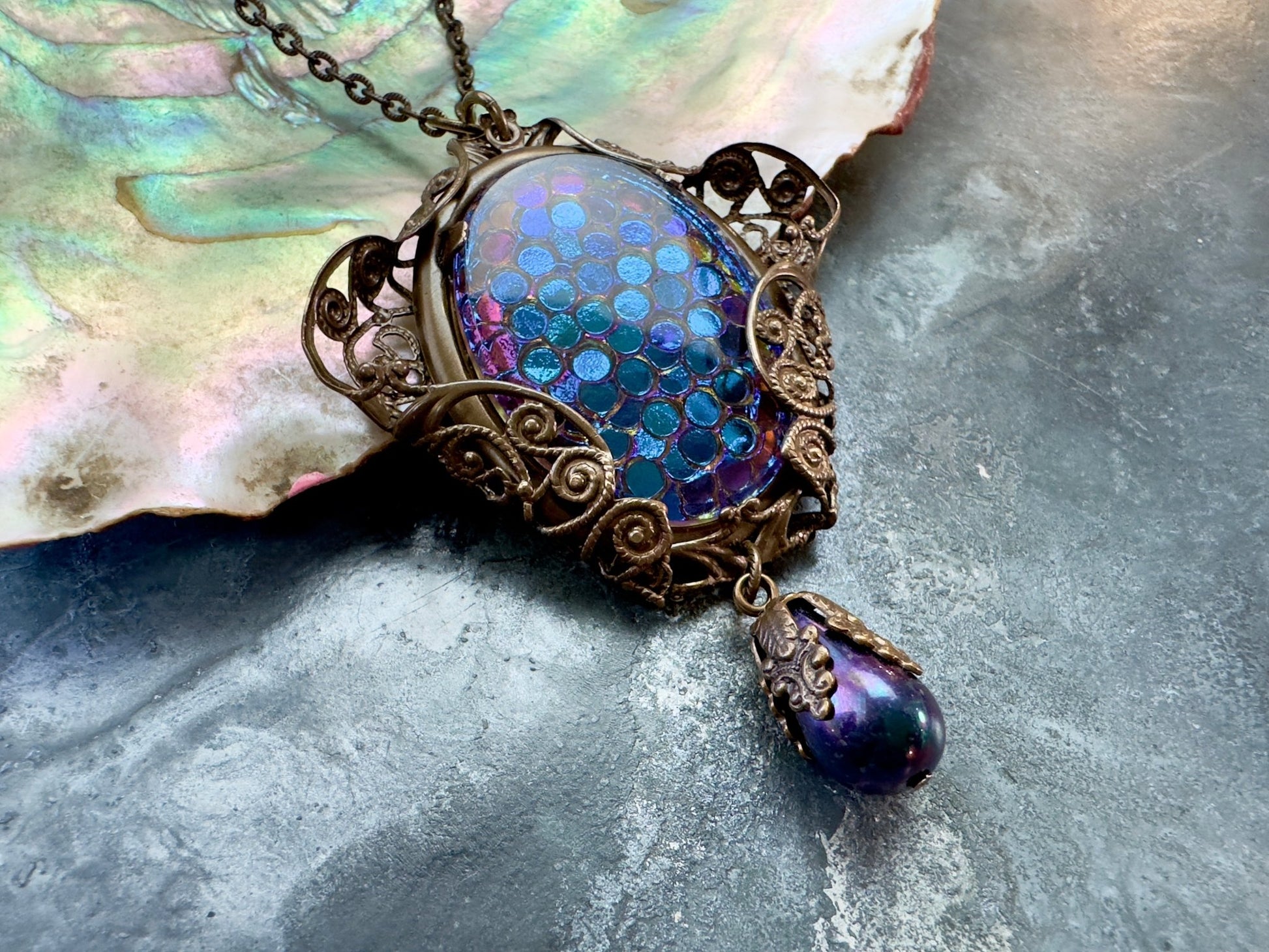 Mermaid Tale Necklace - Vintaj Vault - Finished Jewelry - Vintaj Design - 6/26/24 - Vintaj Live Shop