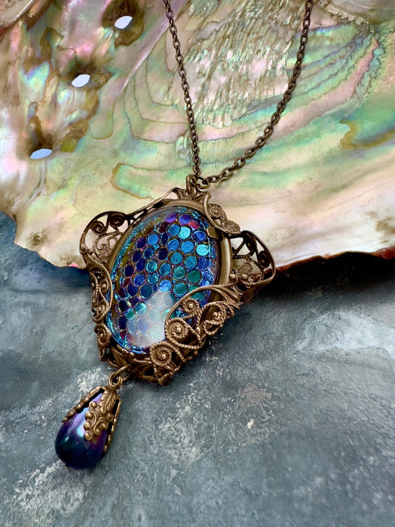 Mermaid Tale Necklace - Vintaj Vault - Finished Jewelry - Vintaj Design - 6/26/24 - Vintaj Live Shop