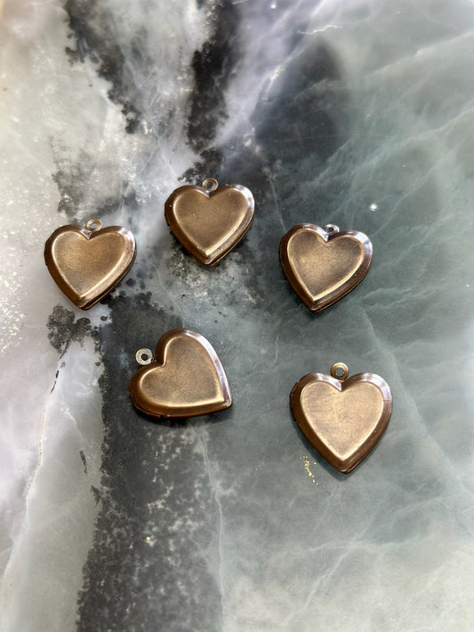 5 pcs Heart Locket - BULK UP - Vintaj Design - 12/23/24