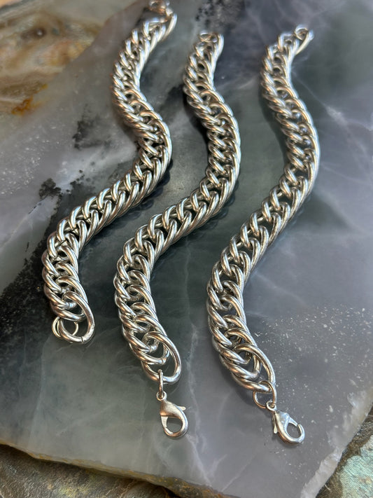 3 pcs Large Sterling PLT Curb Chain - BULK UP - Vintaj Design - 12/23/24