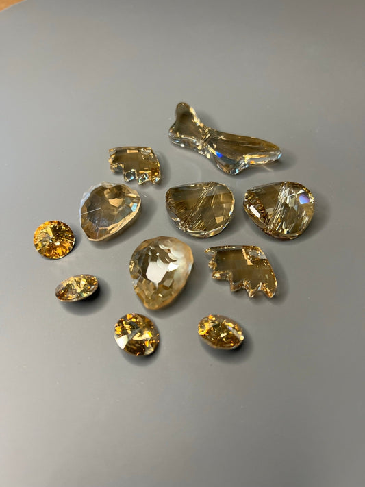 Swarovski Pack Golden Shadow - 11pcs - WH - Vintaj Live Shop